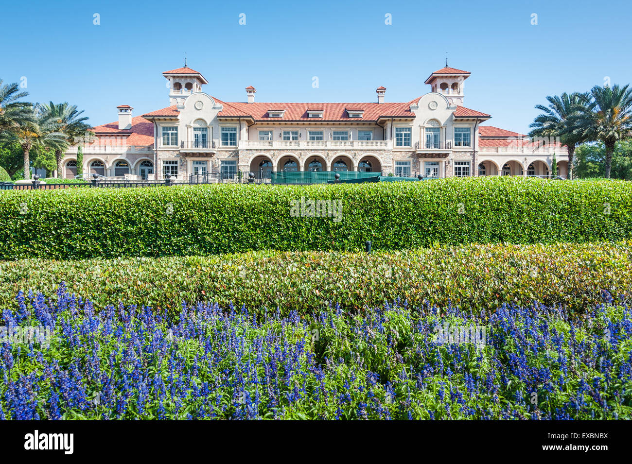 The exquisite clubhouse at TPC Sawgrass, home of professional golf's legendary The Players Championship in Ponte Vedra, Florida. Stock Photo