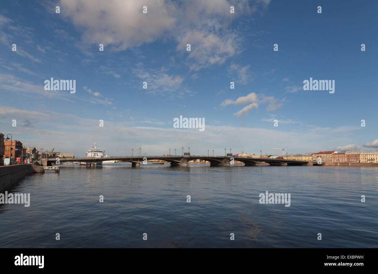 Embankment of the Neva River, St. Petersburg, Russia. Stock Photo