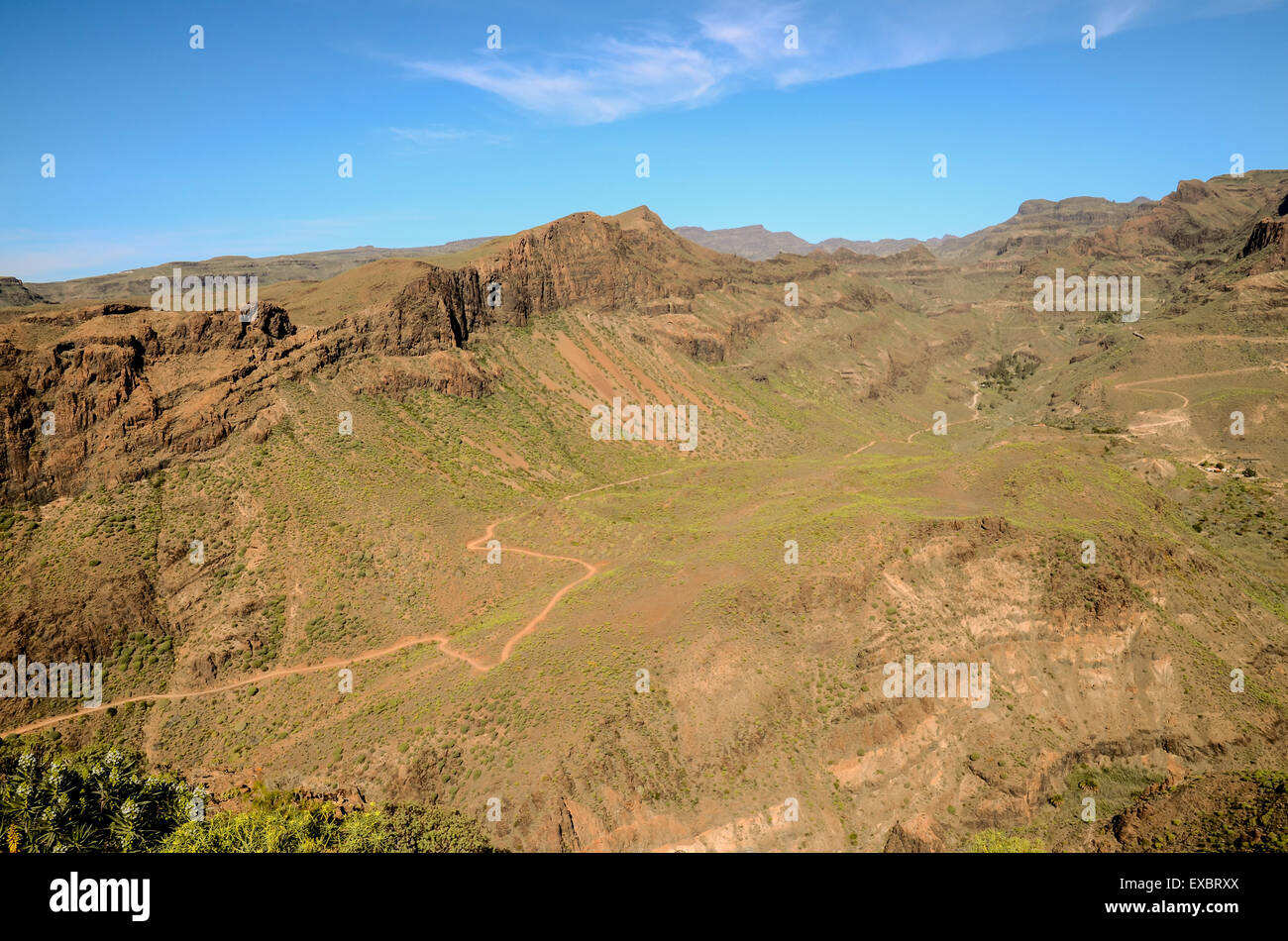 Aerial View of a Desert Road Stock Photo - Alamy