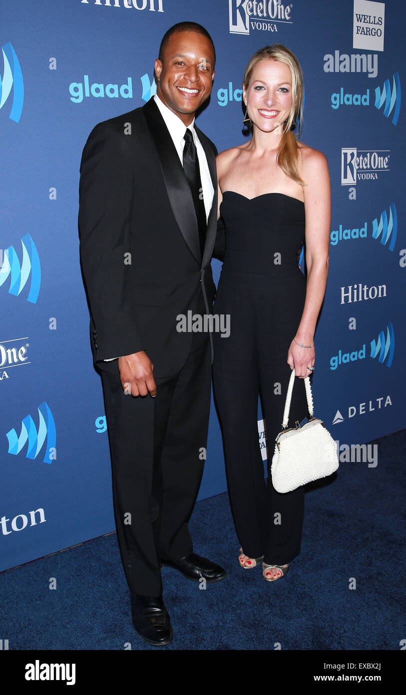 The 26th Annual GLAAD Media Awards held at the Waldorf Astoria Hotel - Arrivals.  Featuring: Craig Melvin, Lindsay Czarniak Where: New York City, New York, United States When: 10 May 2015 Stock Photo