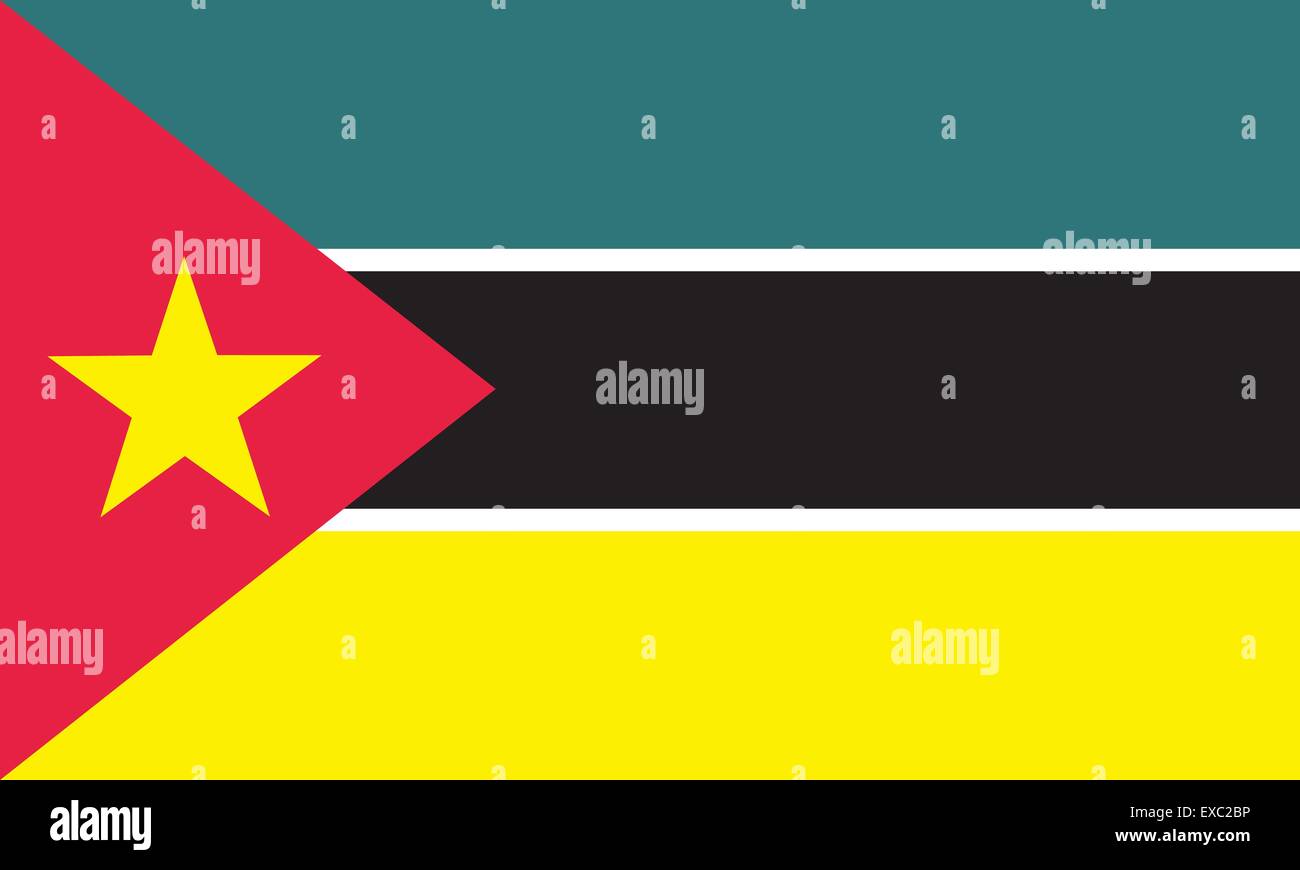 Mozambique flag Stock Vector