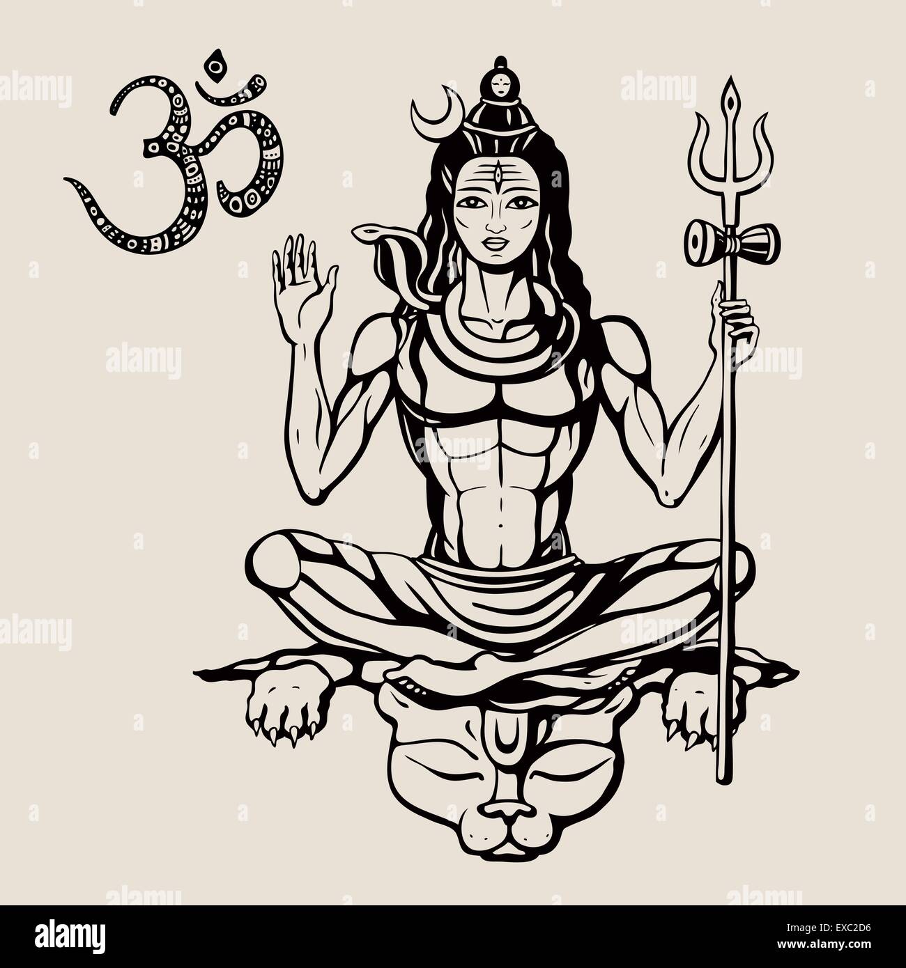 Hindu god Shiva Stock Vector