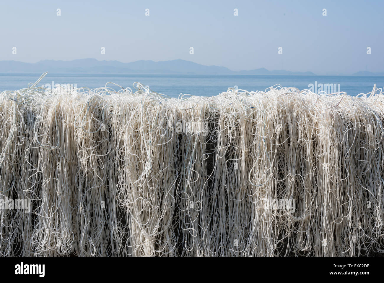 Fishing nets drying in the sun Stock Photo Alamy