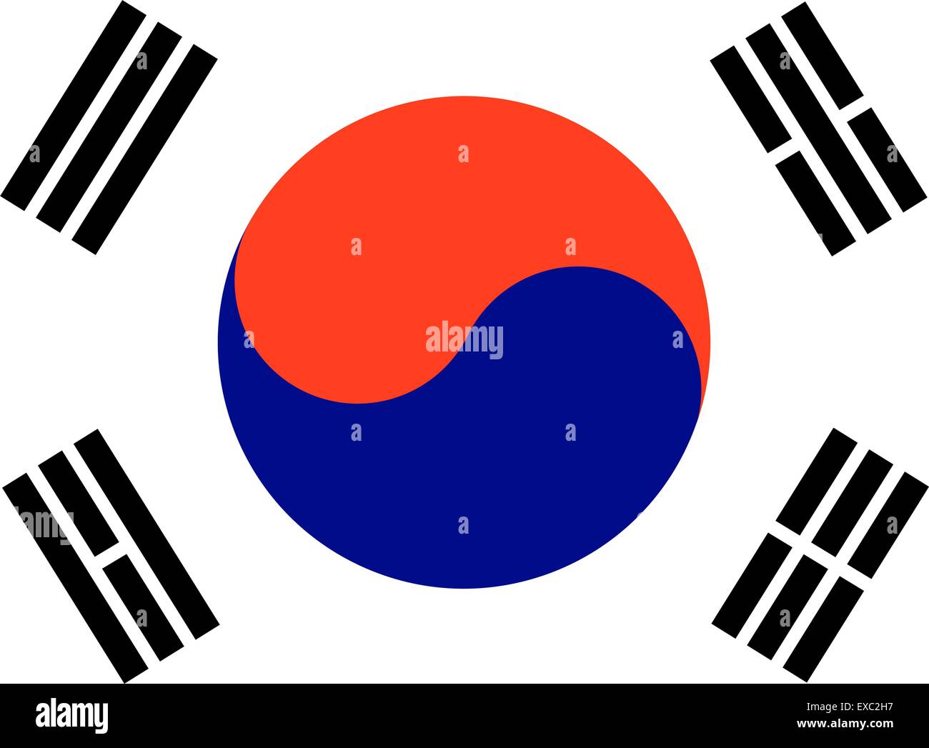 Korea-South flag Stock Vector