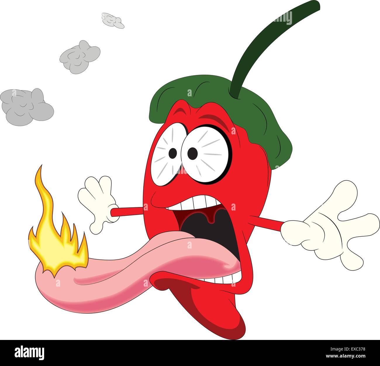 red pepper whit flame Stock Vector