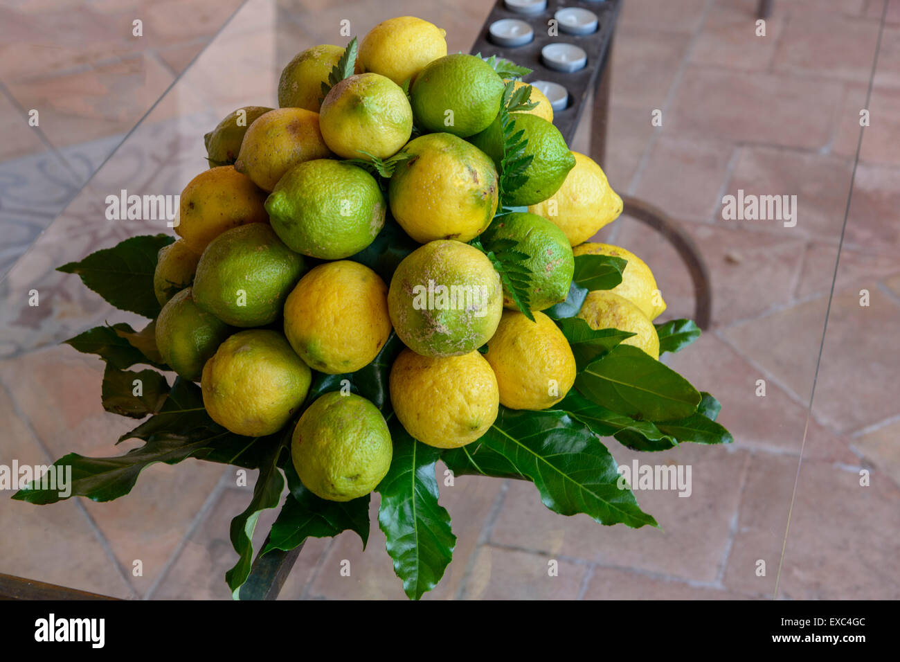 Decorative bunch of lemons Stock Photo