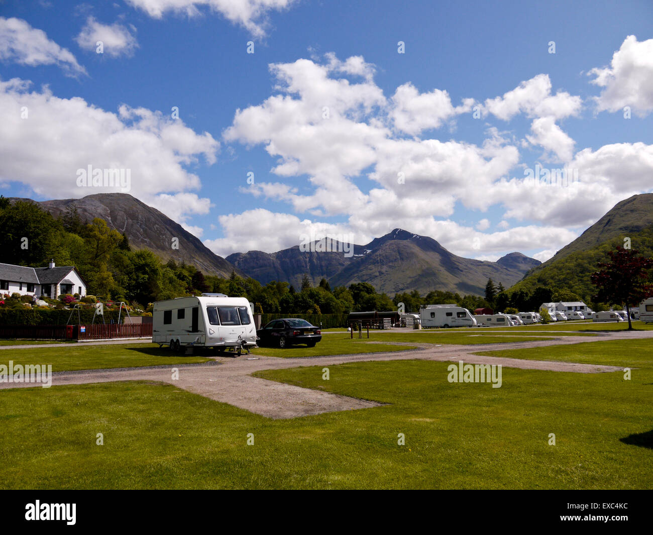 Campsite at Invercoe, Glencoe, Argyll, Scotland, UK. Stock Photo