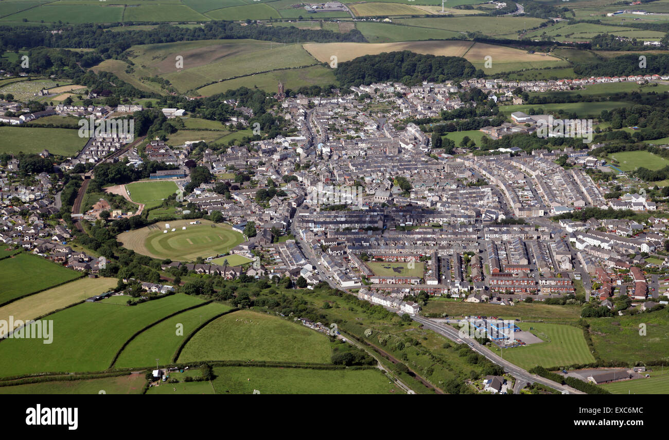 aerial view of DaltoninFurness in Cumbria, UK Stock Photo Alamy