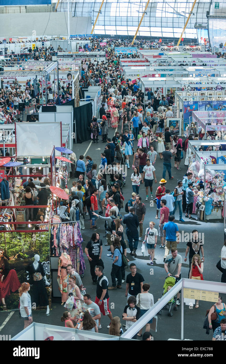London, UK. 11 July 2015. Fans and visitors gather at the O2 centre in Greenwich for Hyper Japan, the festival that celebrates Japanese culture, food, music and more. Credit:  Stephen Chung / Alamy Live News Stock Photo