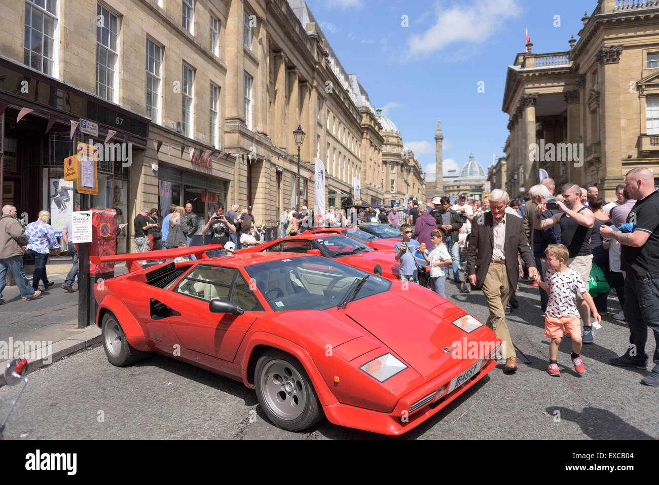 Red Lamborghini at the NE1 Newcastle Motor Show car exhibition 11th July 2015 Stock Photo