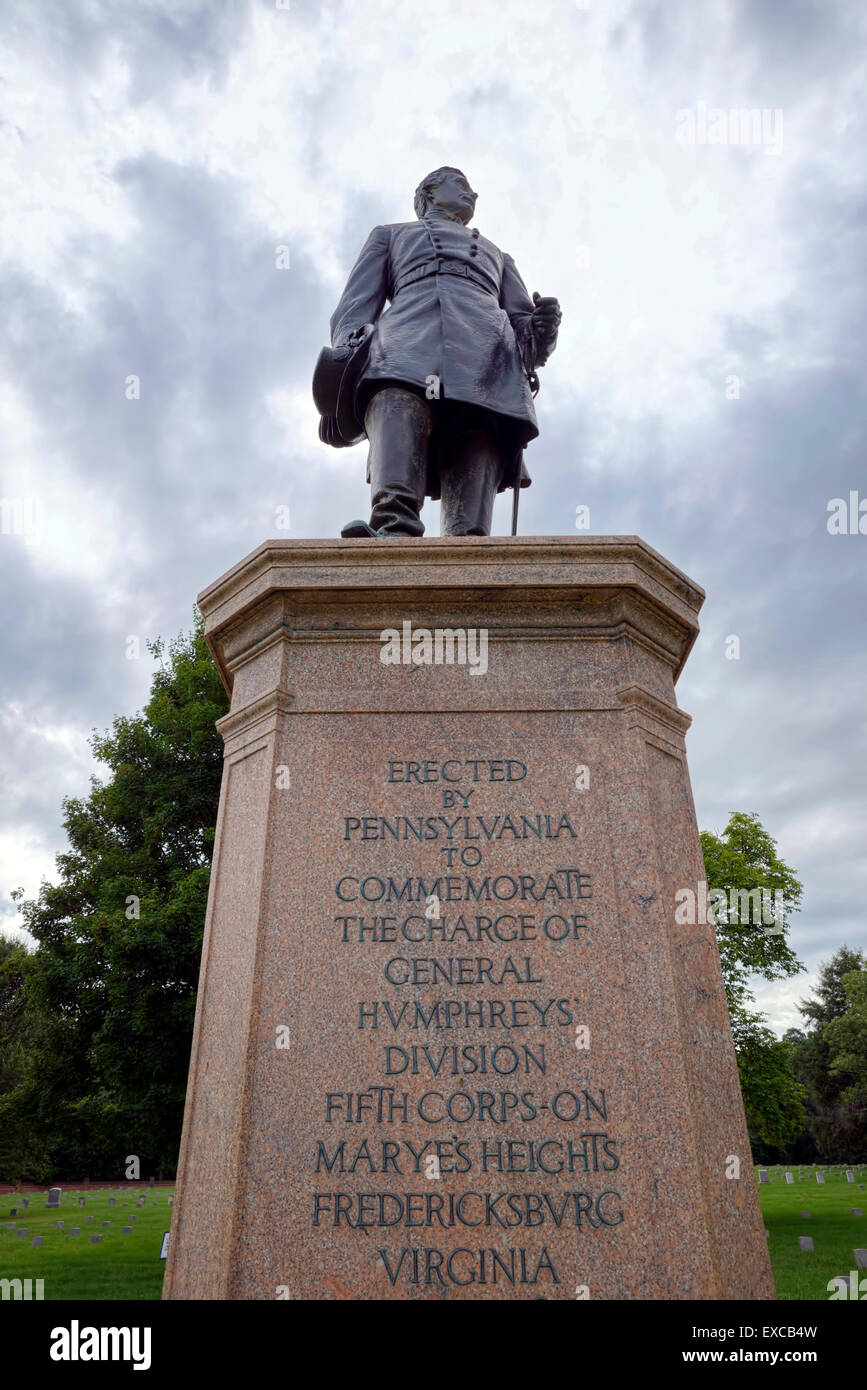Pennsylvania Monument to Humphreys' Division   at Fredericksburg National Battlefield Park, Fredericksburg Virginia USA Stock Photo
