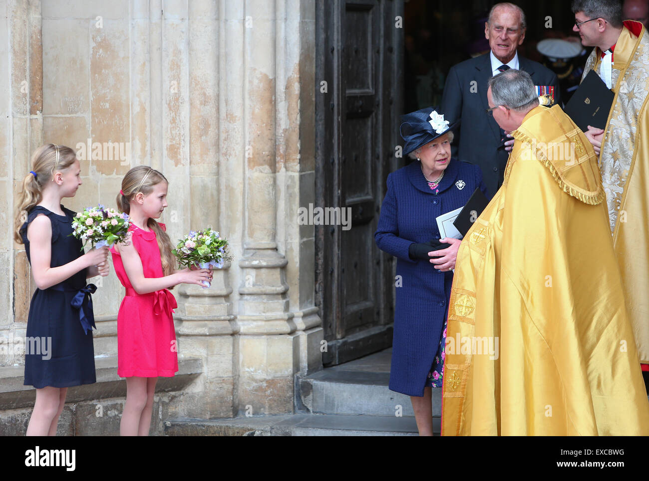 Members of the Royal Family, led by the Queen, attend a Service of Thanksgiving to commemorate