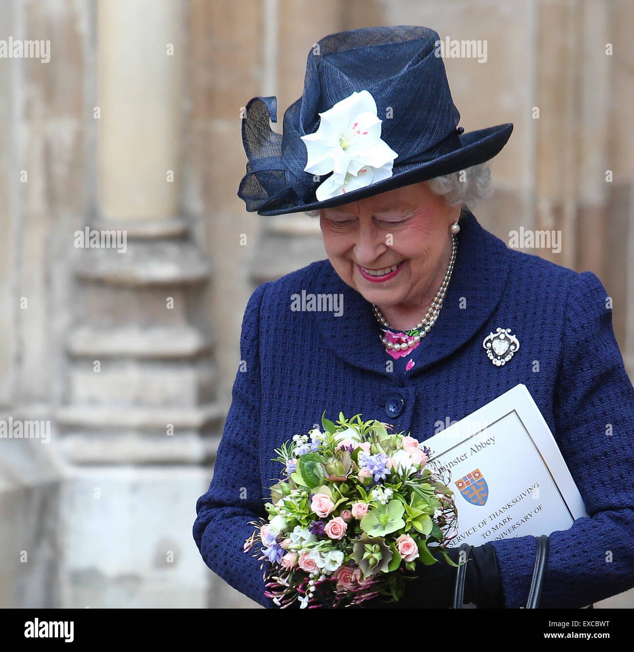 Members of the Royal Family, led by the Queen, attend a Service of Thanksgiving to commemorate