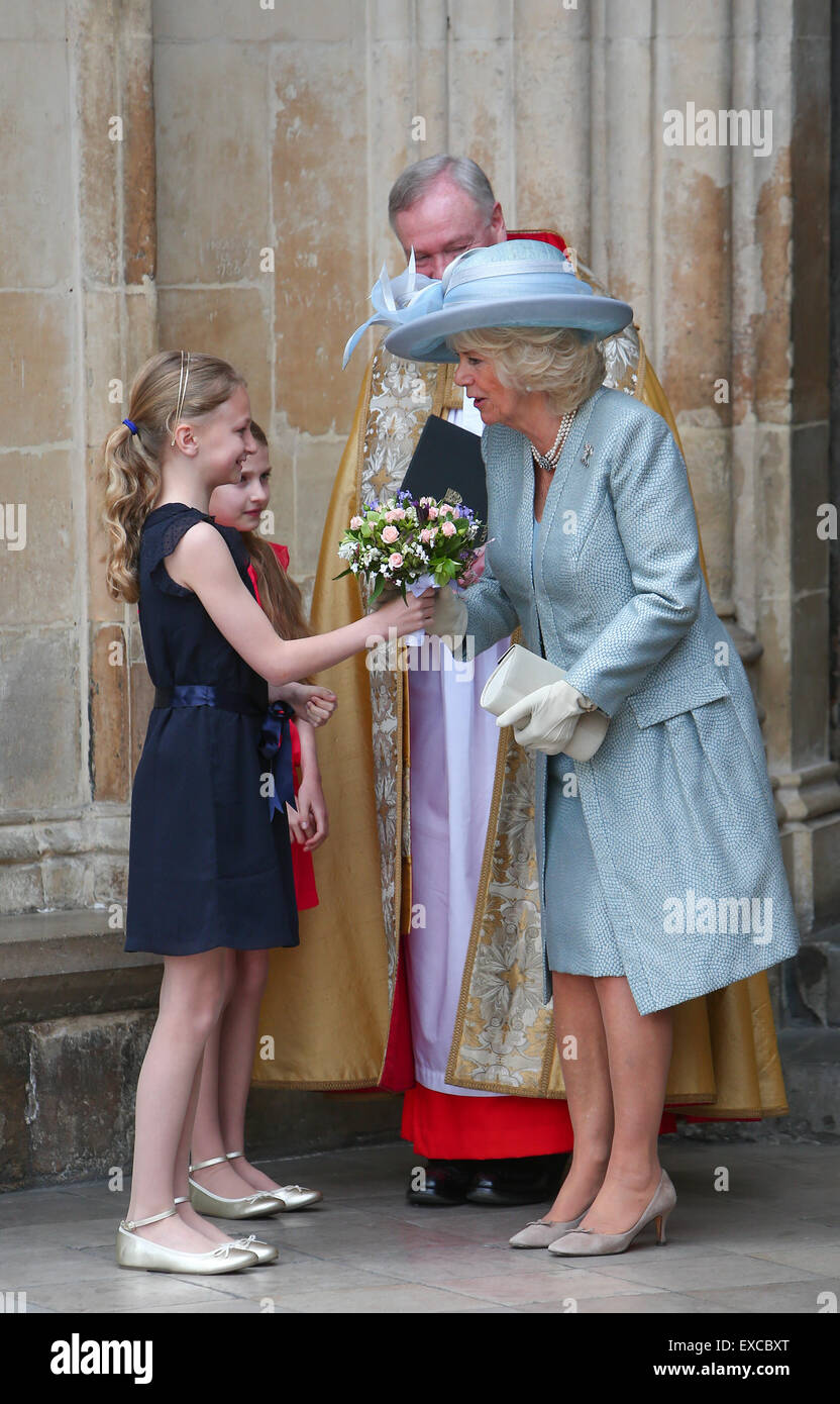 Members of the Royal Family, led by the Queen, attend a Service of Thanksgiving to commemorate