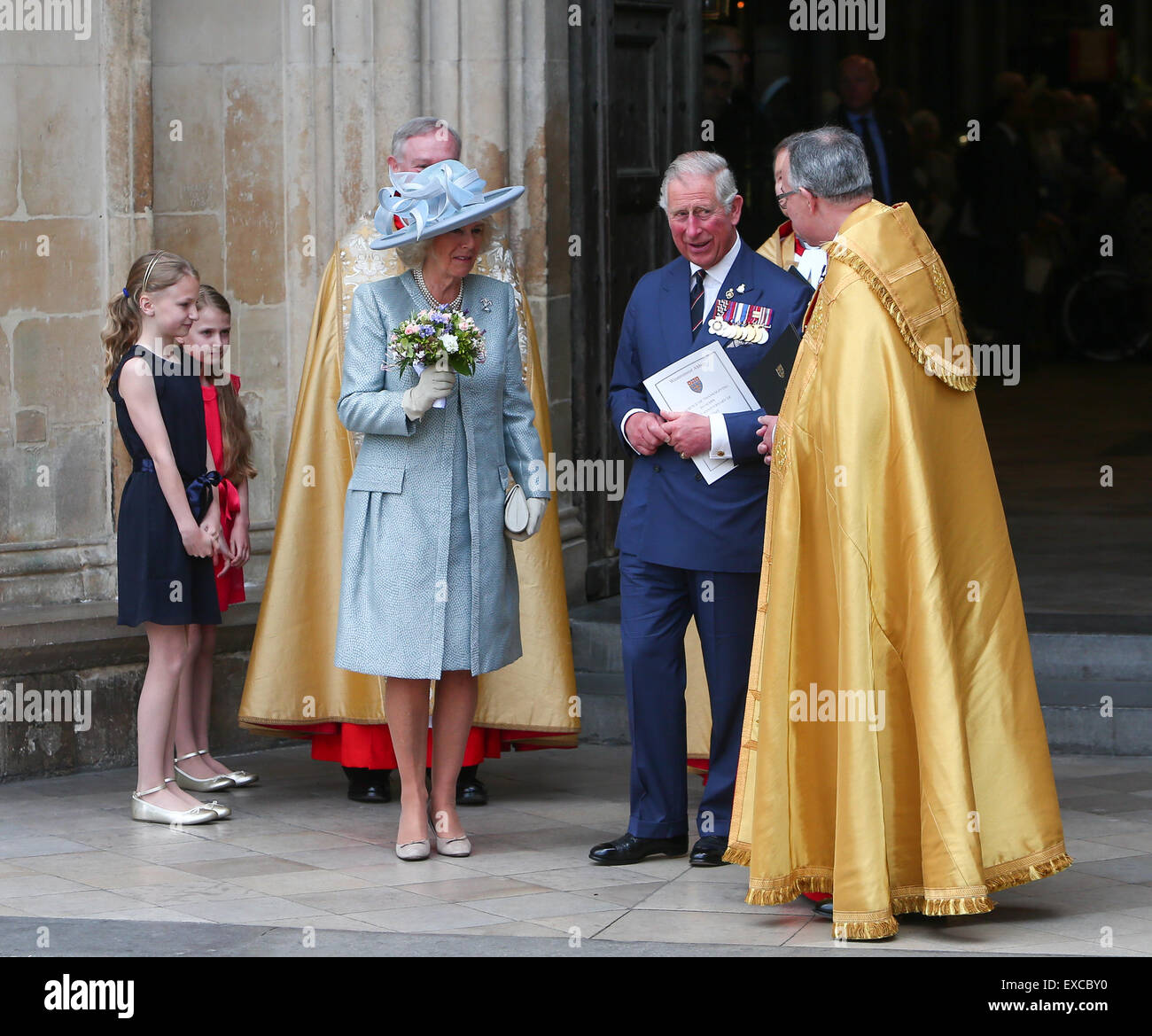 Members of the Royal Family, led by the Queen, attend a Service of Thanksgiving to commemorate