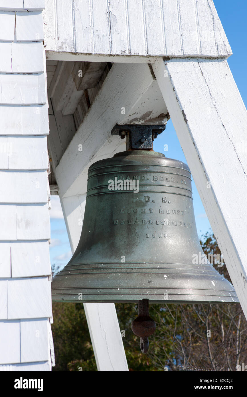 The original fog signal bell at Fort Point Light in Stockton Springs