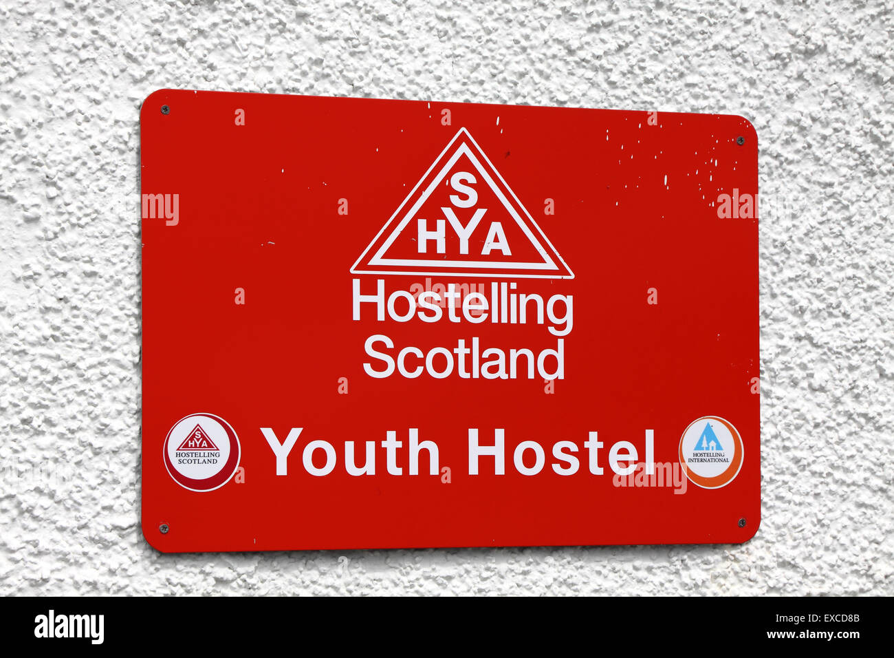 SHYA Youth Hostel sign in Ullapool, Scotland Stock Photo