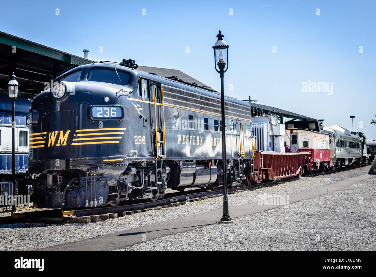 Western Maryland F7 A-unit No 236, Baltimore & Ohio Railroad Museum, 901 West Pratt Street, Baltimore, MD Stock Photo