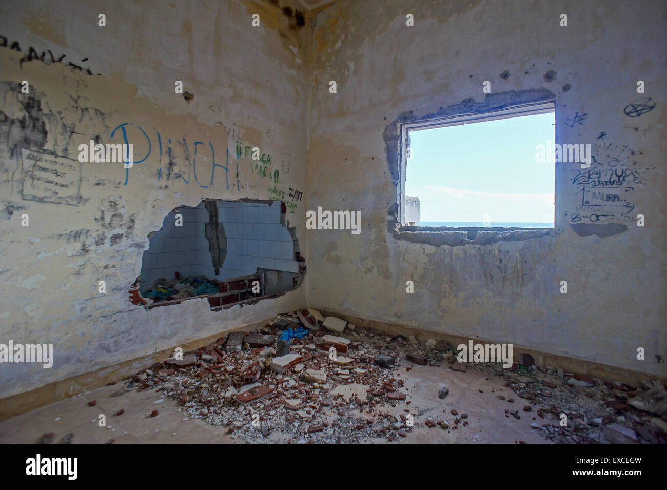 Abandoned Buildings of a Military Base Stock Photo - Alamy