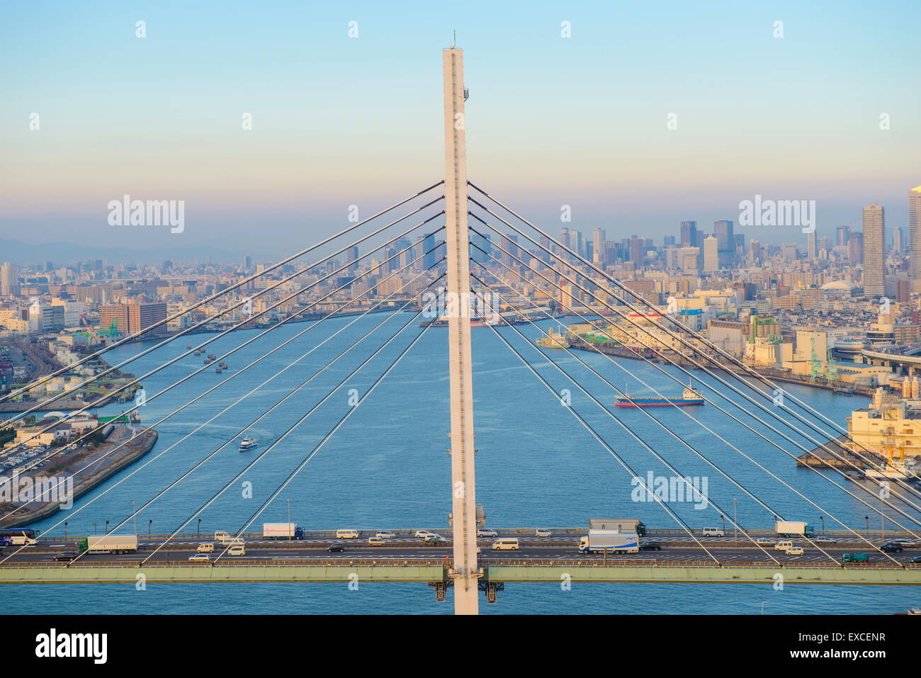 Aerial view of rope bridge Stock Photo Alamy