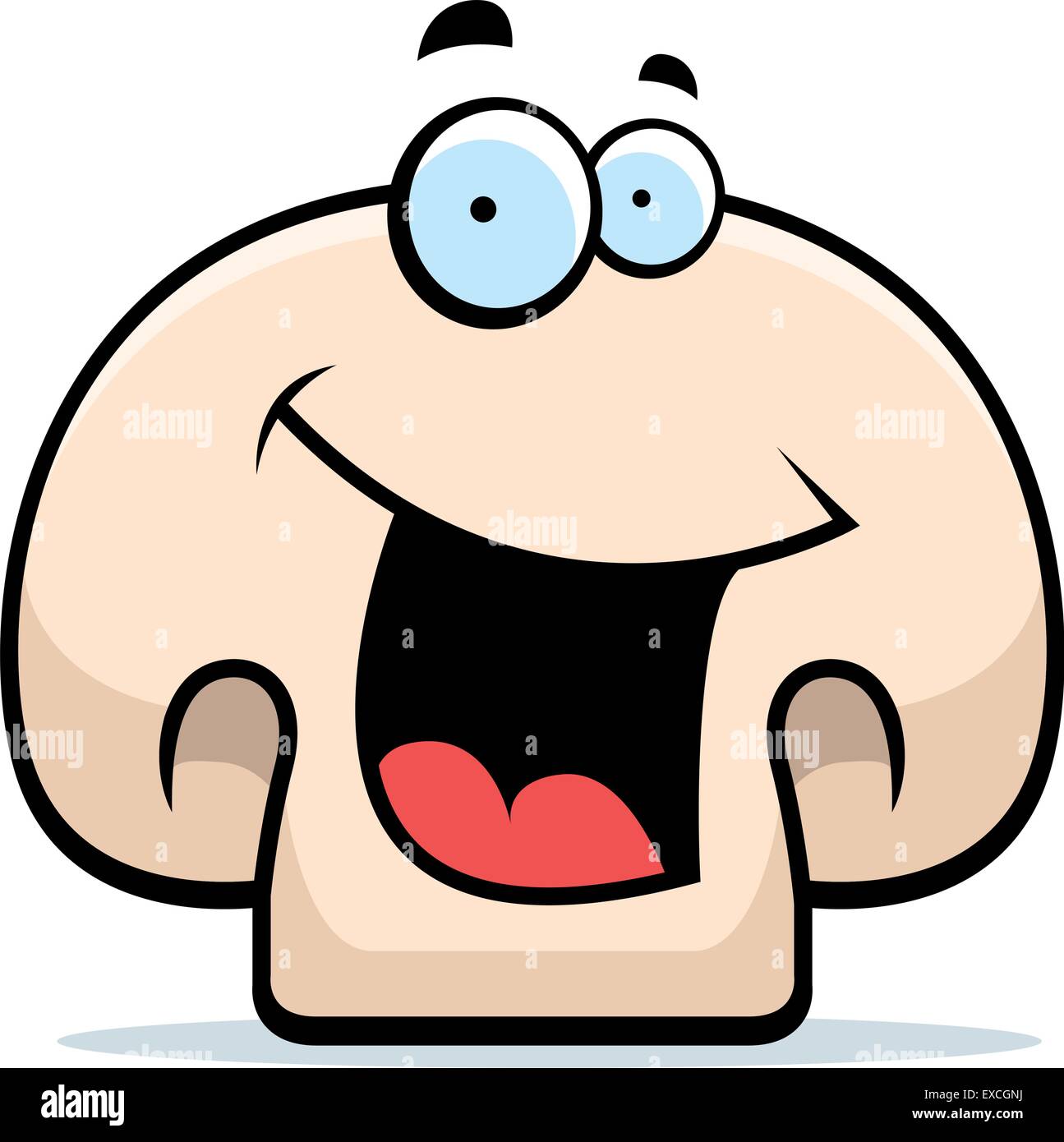 A cartoon sliced mushroom smiling and happy Stock Vector Image & Art