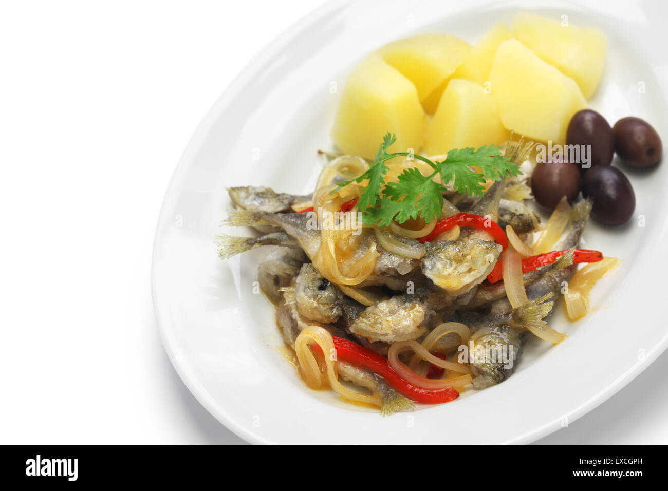 horse mackerel escabeche, spanish portuguese cuisine Stock Photo Alamy