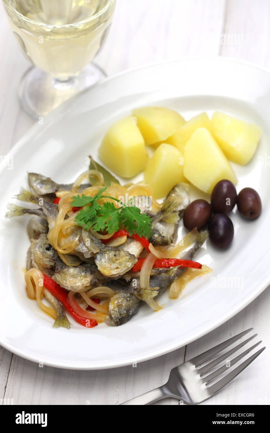 horse mackerel escabeche, spanish portuguese cuisine Stock Photo Alamy