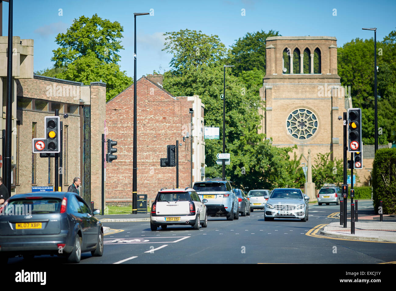 Hale Manchester Cheshire Uk village church Holy Angels exterior Stock Photo