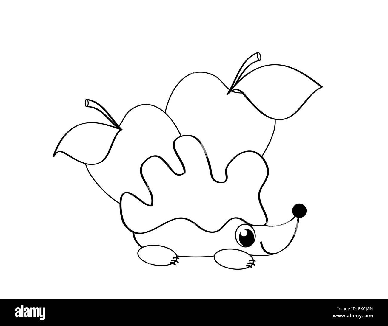 coloting with hedgehog Stock Vector