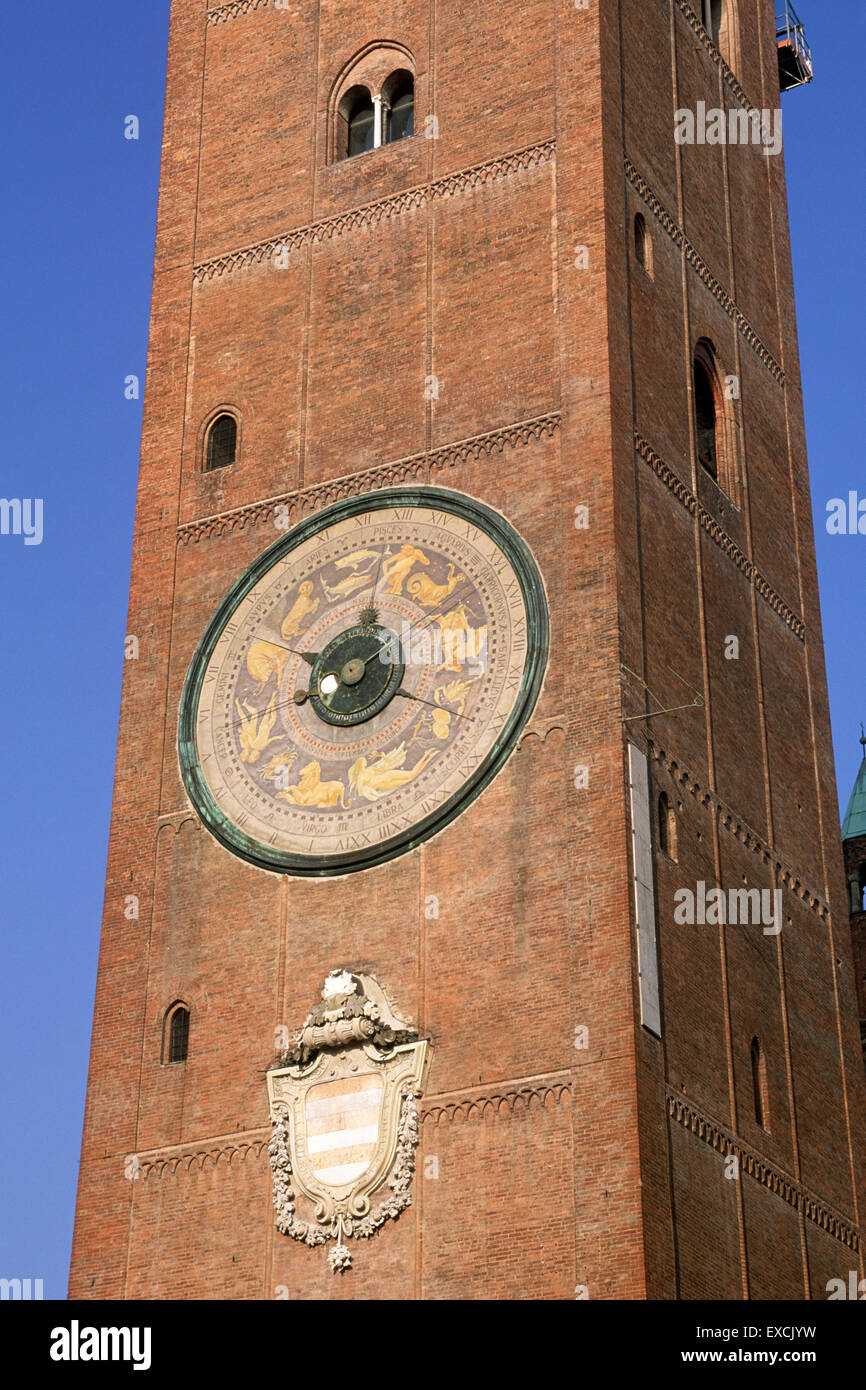 Italy, Lombardy, Cremona, cathedral, 'Torrazzo' bell tower Stock Photo