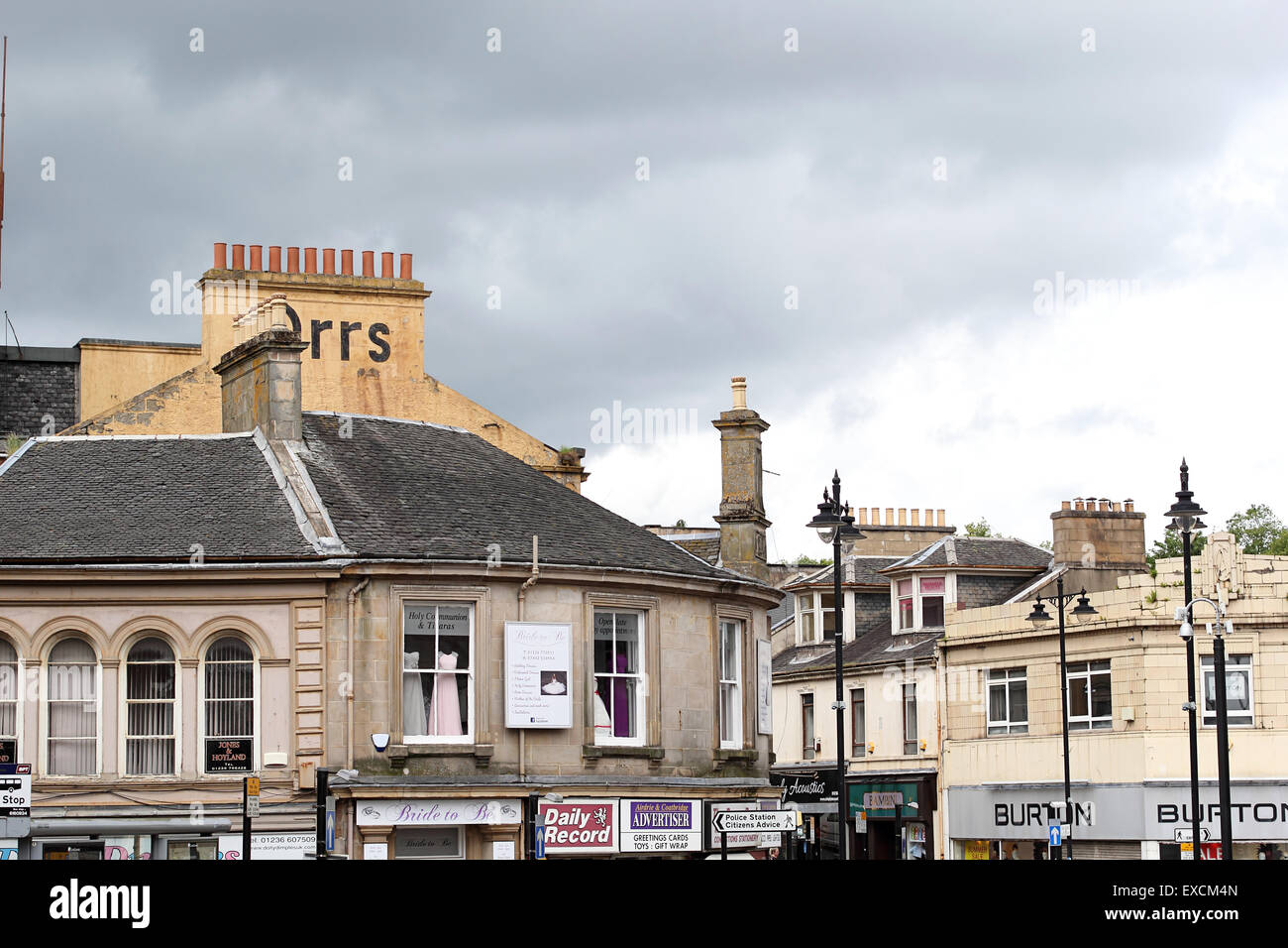 Old, historical buildings in Airdrie, North Lanarkshire, Scotland Stock