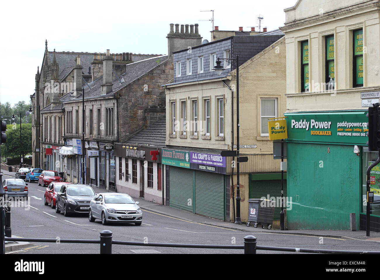 Broomknoll Street in Airdrie, North Lanarkshire, Scotland Stock Photo