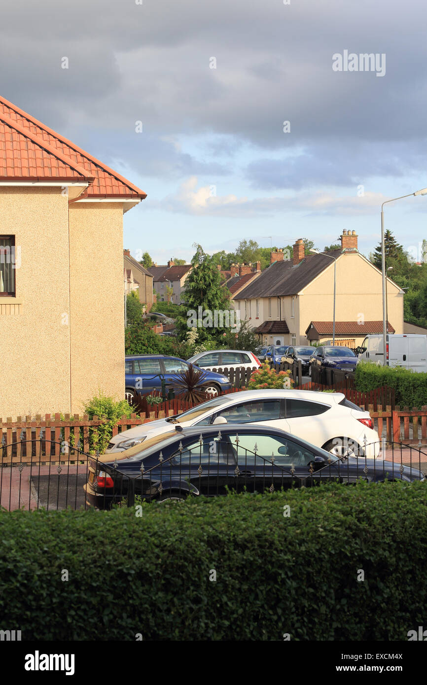 Housing estate in Airdrie, North Lanarkshire, Scotland Stock Photo