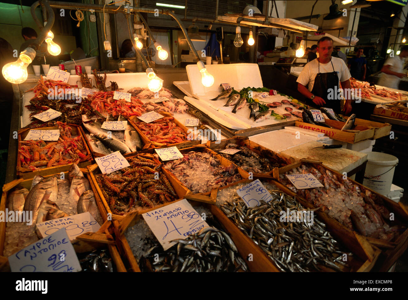 greece, athens, central market, fresh fish Stock Photo Alamy