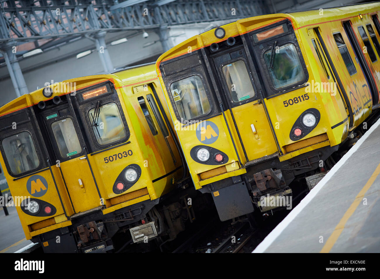 Pictures around Southport   Pictured  Southport merseyrail class 508 and 507  trains   The Liverpool line was originally built i Stock Photo