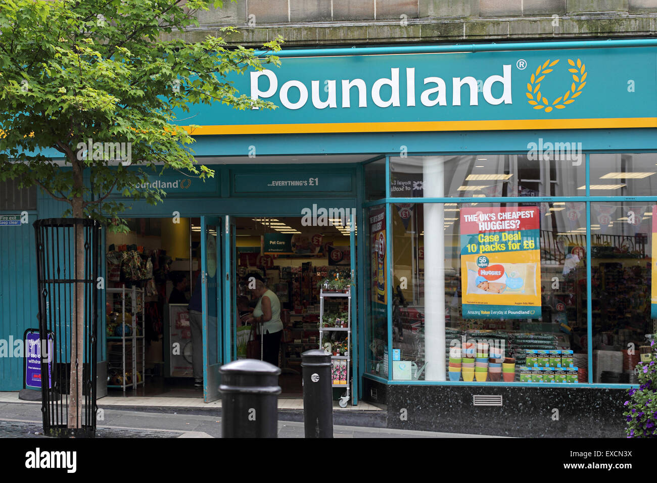 The front of Poundland shop in Airdrie, North Lanarkshire, Scotland Stock Photo