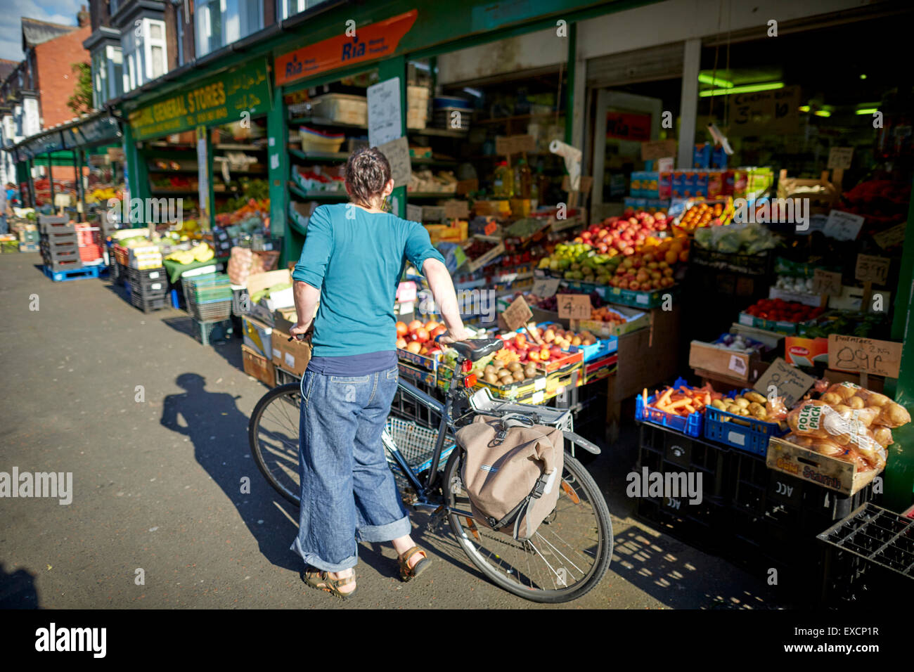 MANCHESTER Whalley Range area shops on Clarendon Rd Fruit supermarket asian world foods street