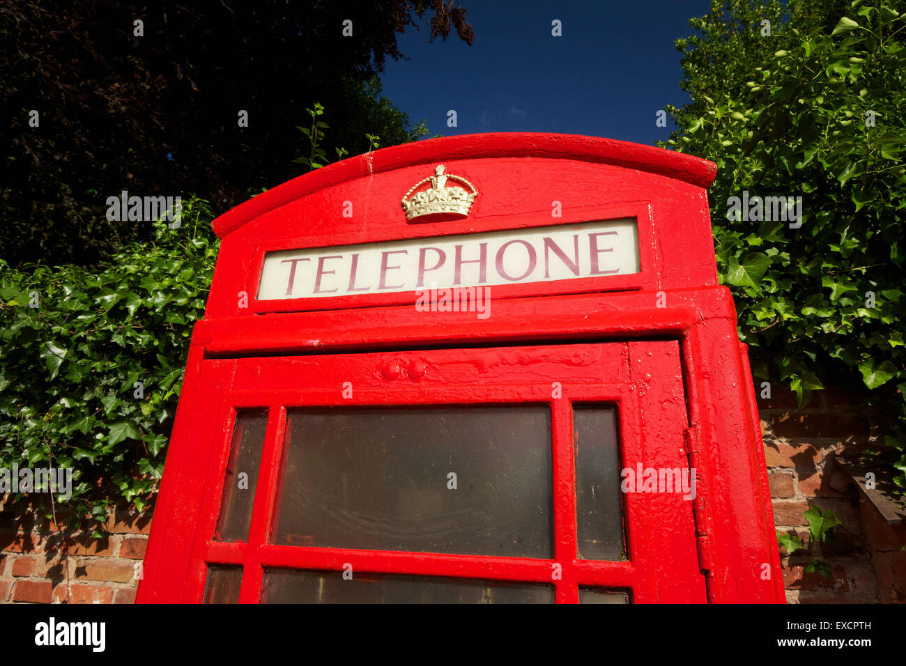 Red Telephone Kiosk in Chesterton Shropshire West Midlands England UK