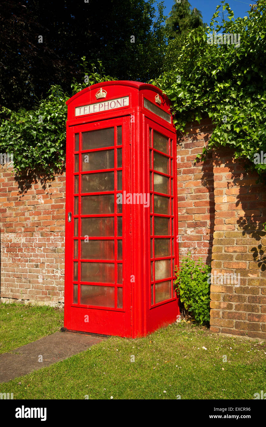 Red Telephone Kiosk in Chesterton Shropshire West Midlands England UK