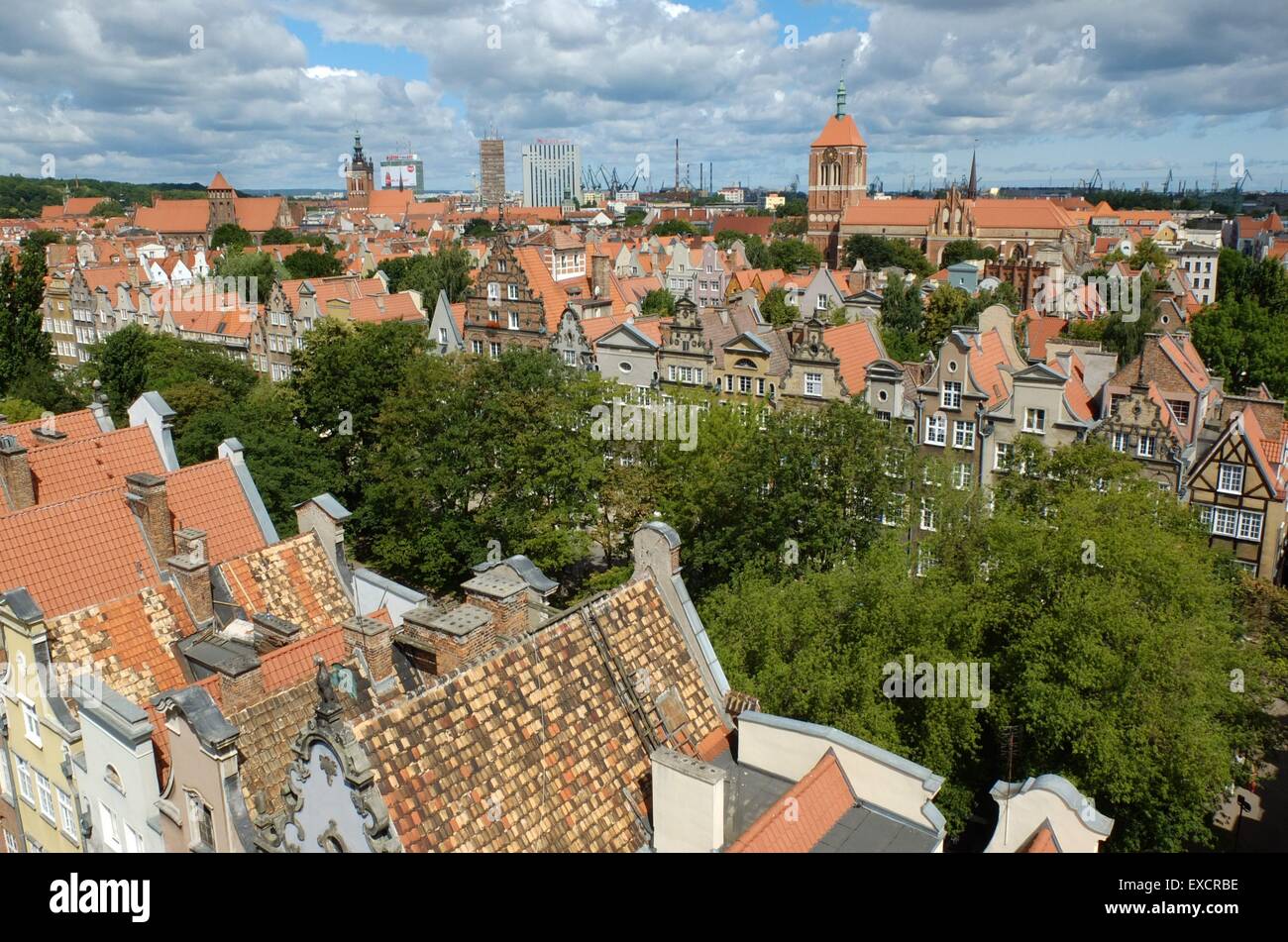 Gdansk, Poland 11th, July 2015 General view of the Gdansk Old Town called also Main City. Pictures taken from the Archaeological Stock Photo
