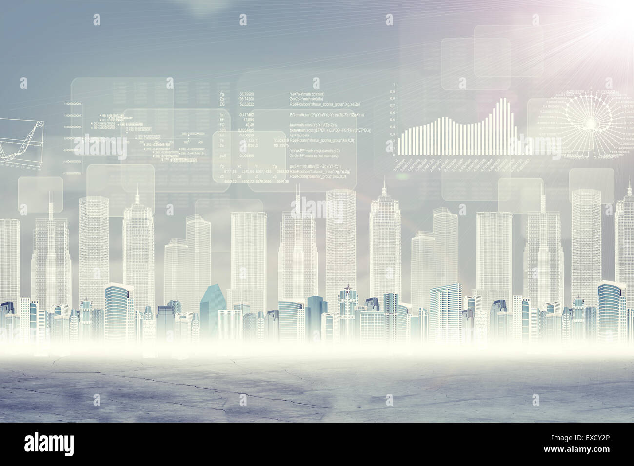 Abstract virtual background with cityscape Stock Photo Alamy