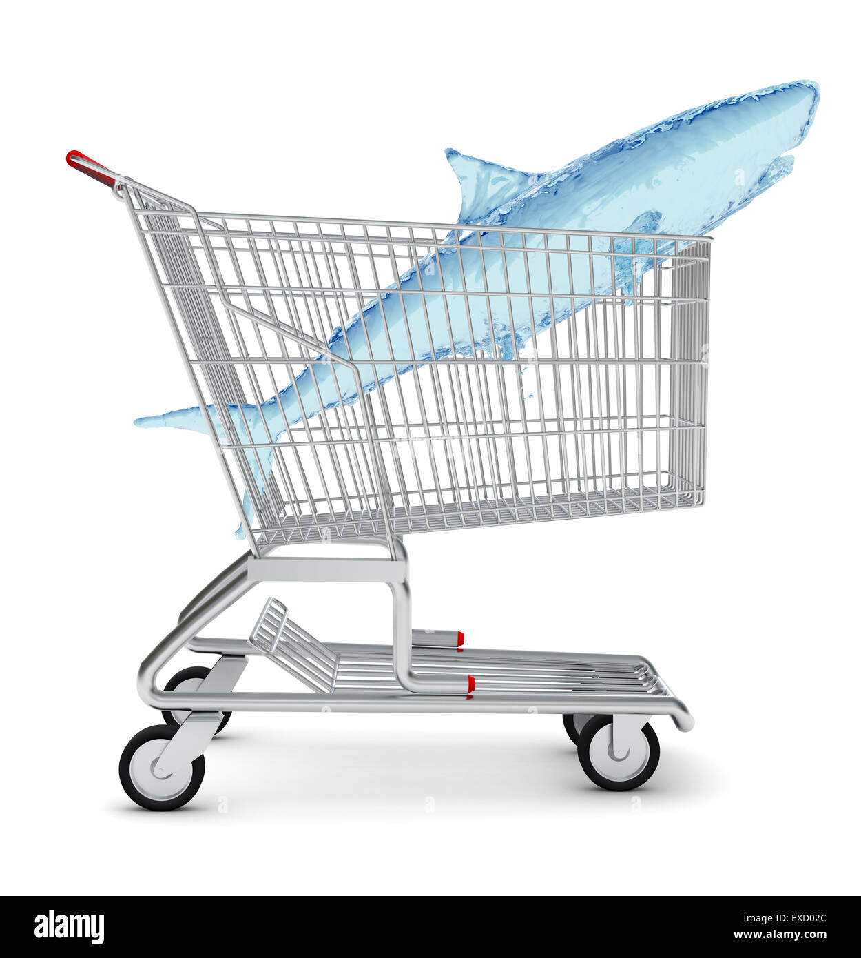 Water shark in shopping cart Stock Photo Alamy