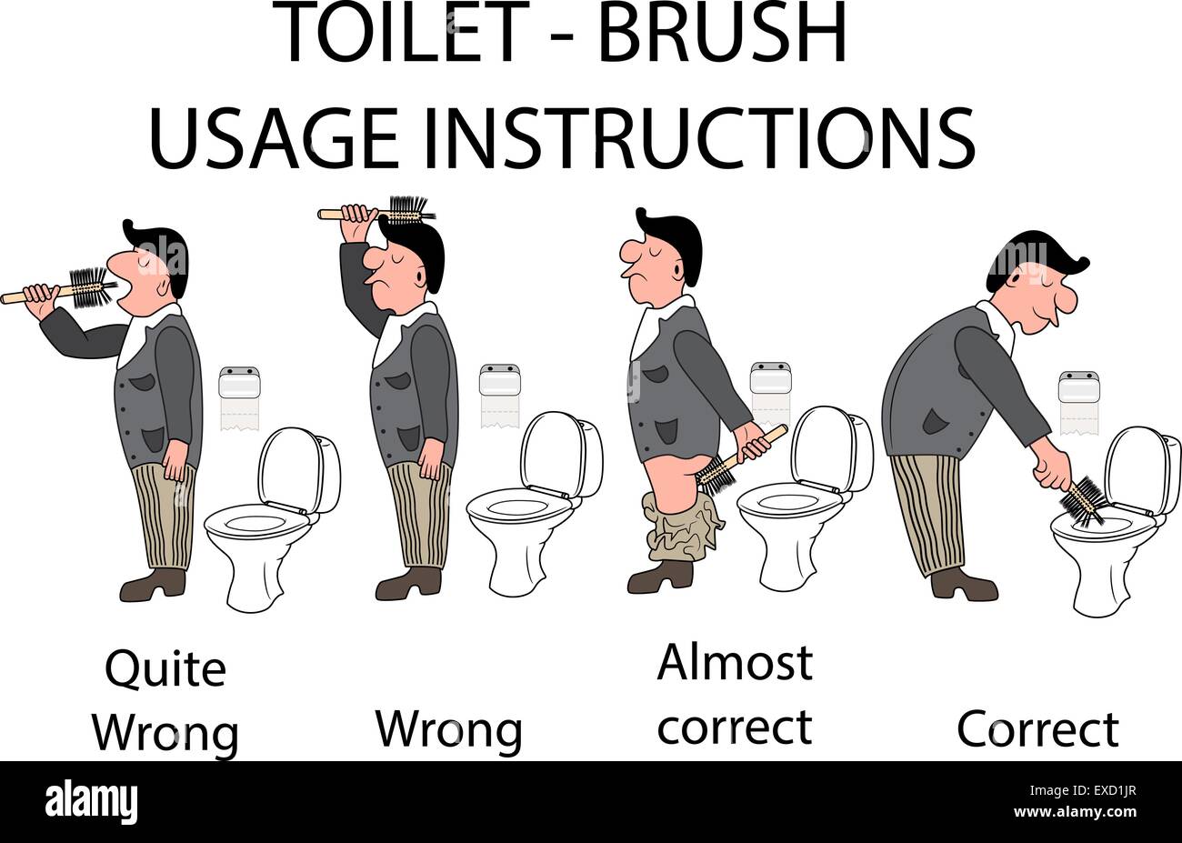 toilet brush instructions Stock Vector Image & Art - Alamy