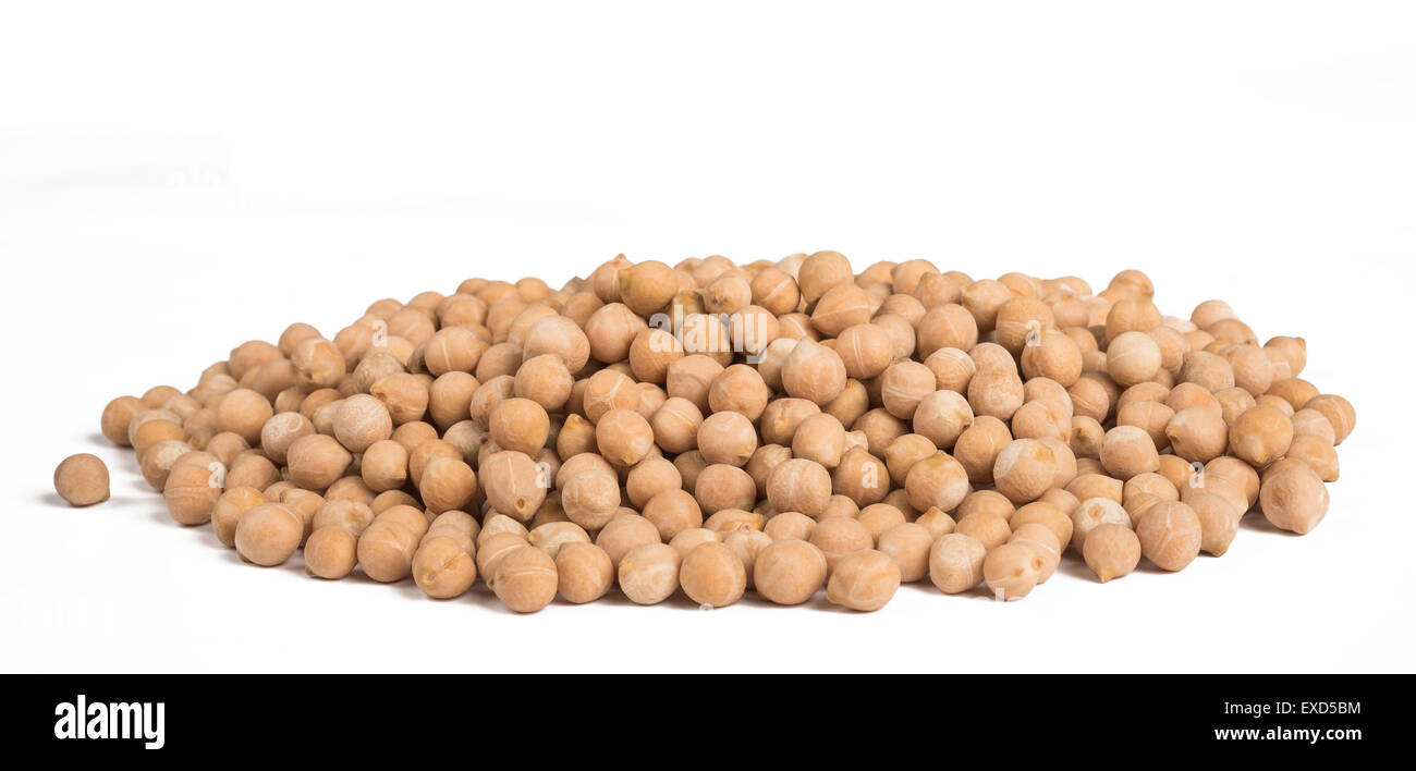 Pile of chickpeas isolated on white background Stock Photo