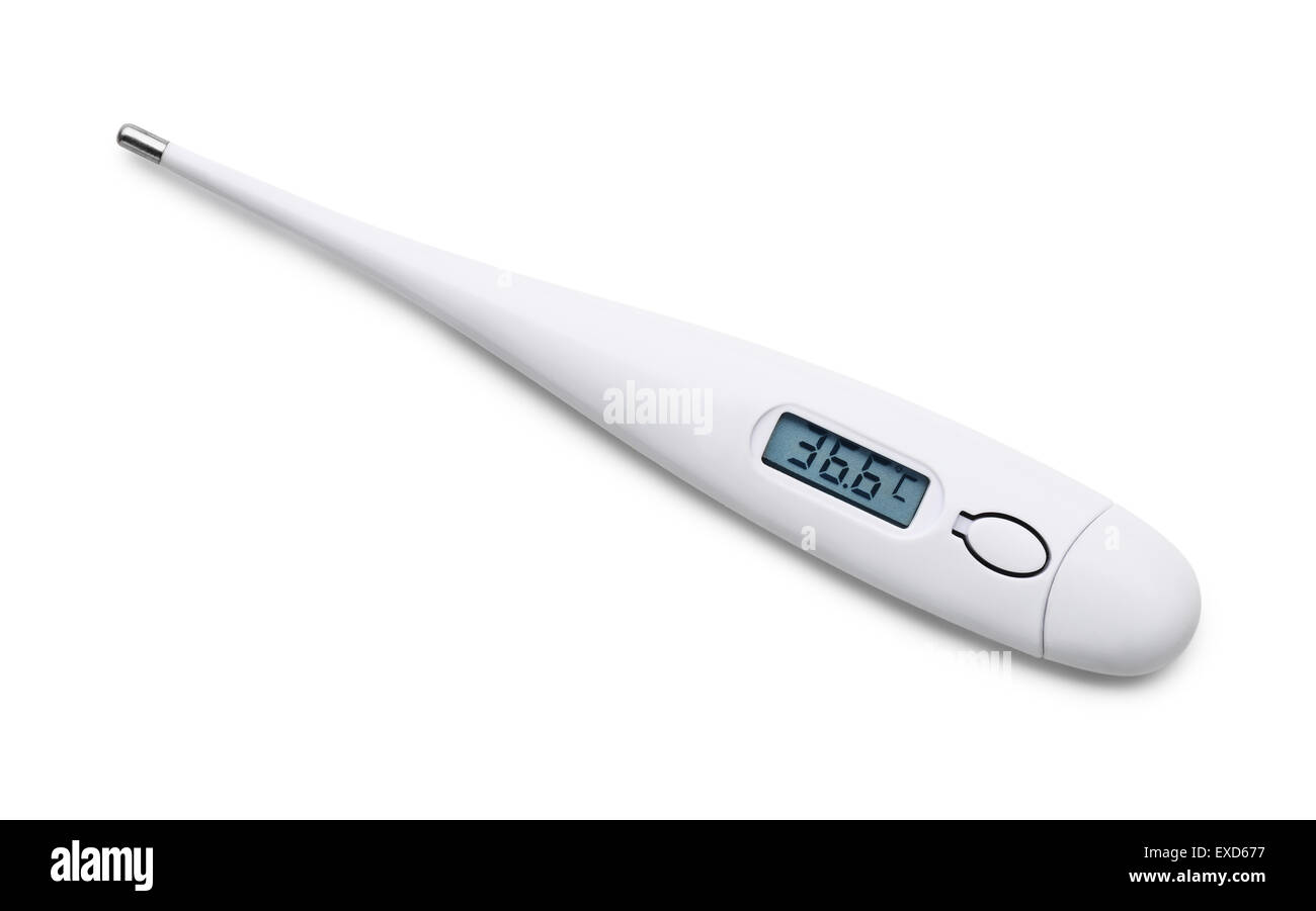 Digital thermometer isolated on white Stock Photo