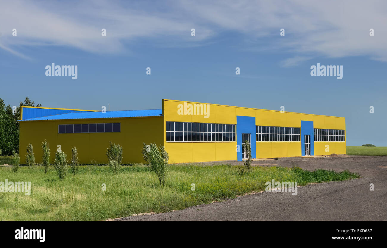 New modern industrial building at sunny day Stock Photo