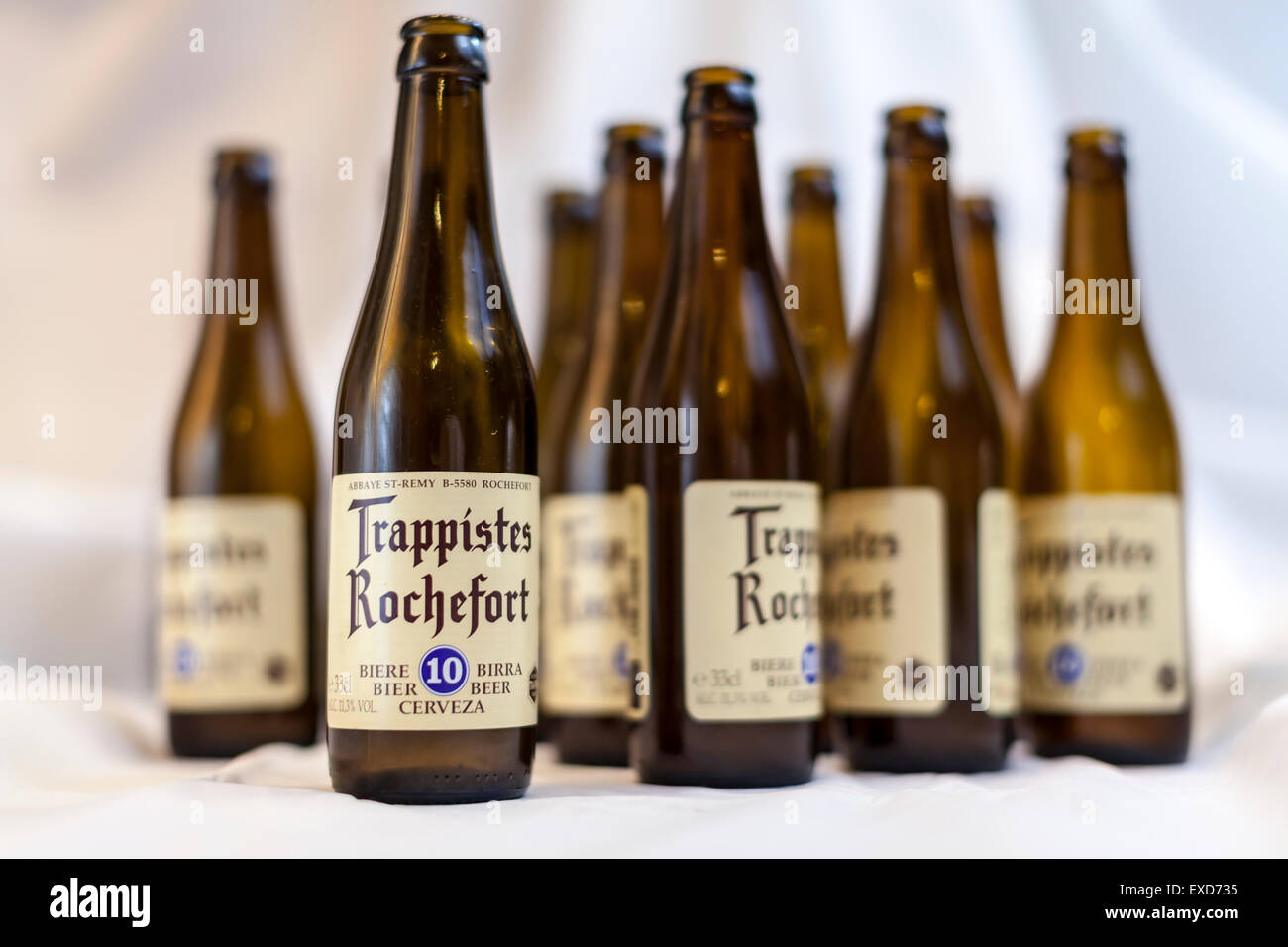 Selection of Trappist beers from Rochefort Stock Photo