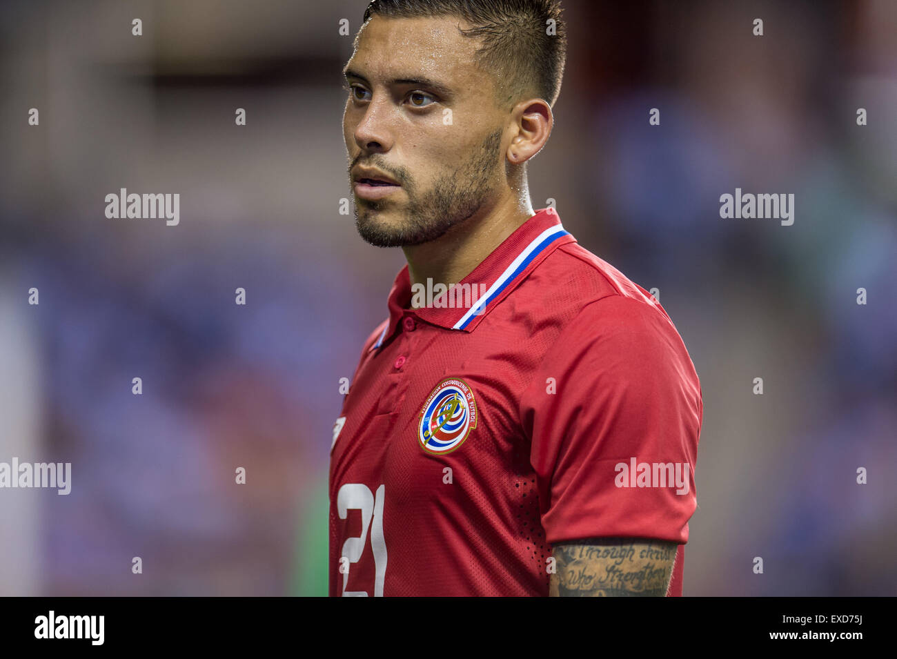 Houston, Texas, USA. 11th July, 2015. Costa Rica forward David Ramirez (21)  looks on during the 2nd half of an international CONCACAF Gold Cup soccer  match between Costa Rica and El Salvador