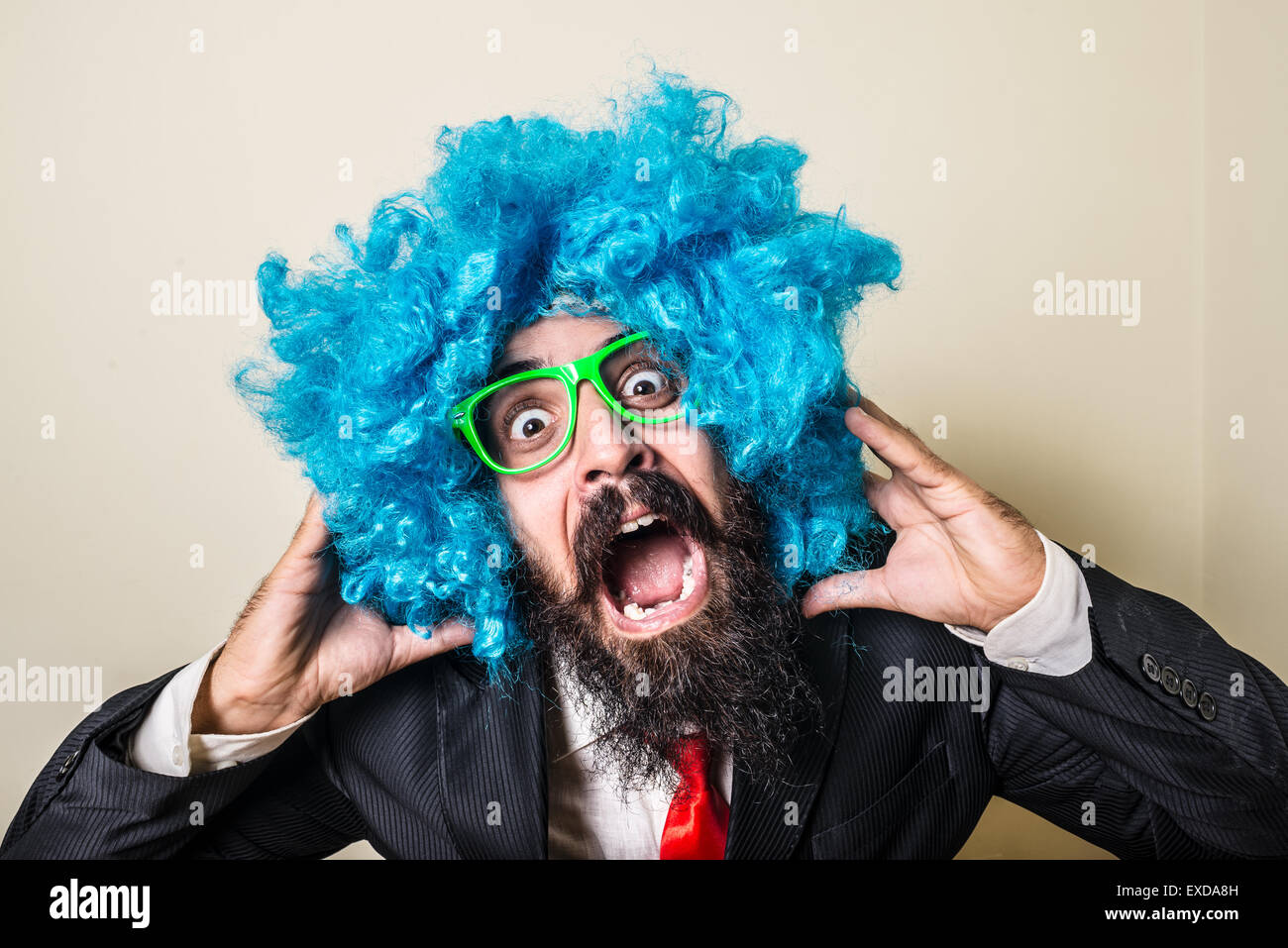 Crazy blue wig sale