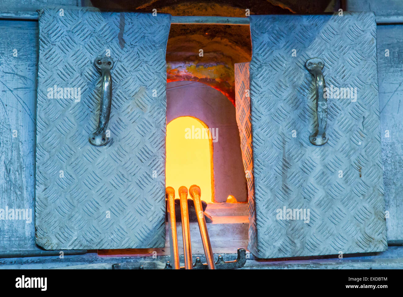 A Fiery Glassblower's Oven Stock Photo Alamy